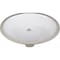 Hardware Resources 17-3/8"x14-1/4" White Oval Undermount Porcelain Bathroom Sink With Overflow H8810WH - alternate 1
